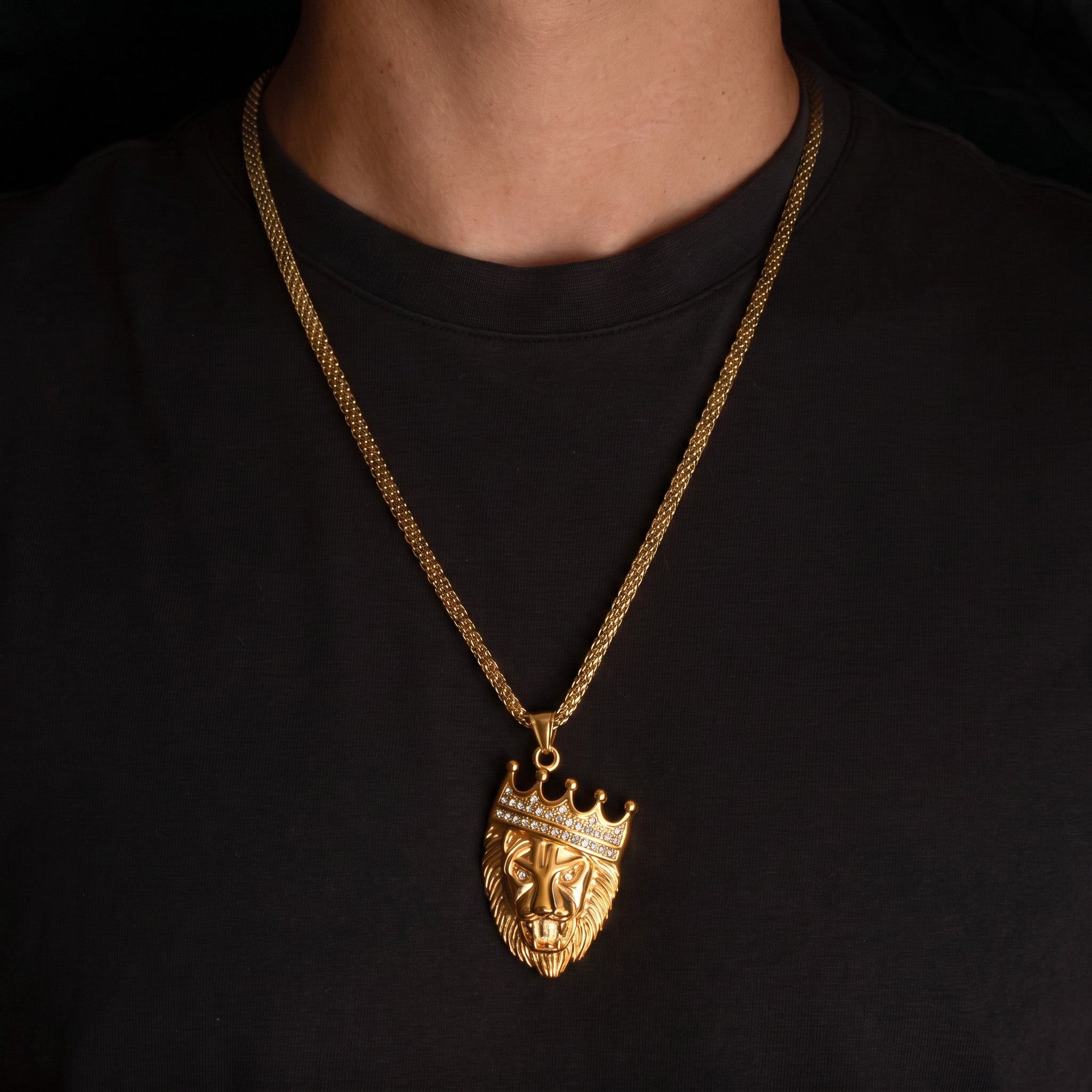 Combo Cadena Chinesca Hombre + Dije Rey Leon